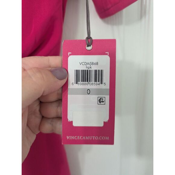 🎀 Vince Camuto Bow Shoulder Jumpsuit Hot Pink Size 0 NWT - Picture 7 of 11